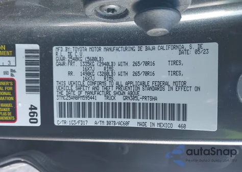 2023 Toyota Tacoma Trd Off Road from USA, damaged, VIN 3TMCZ5AN8PM595441